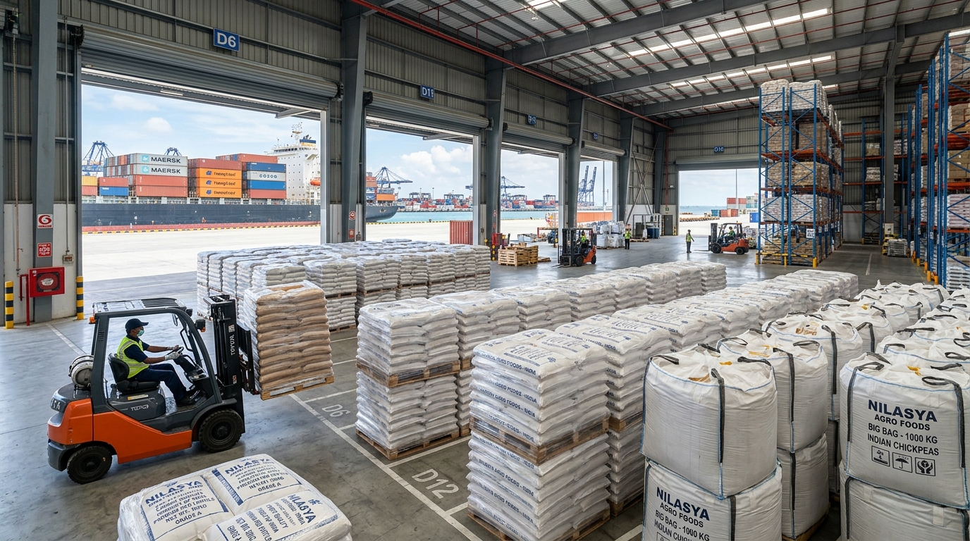 Bulk pulses packaging in 25/50kg PP sacks and 1,000kg FIBC Big Bags by Nilasya Agro Foods