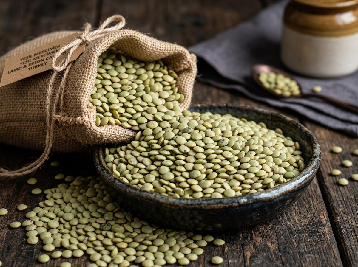 Turkish Green Lentils (Laird & Eston Type 5mm - 7mm) bulk export from Türkiye - Nilasya Agro Foods